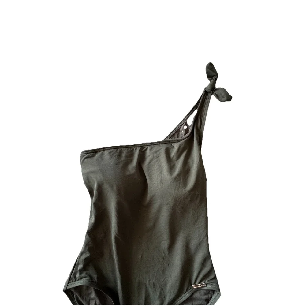 Michael By Michael‎ Kors Size Olive Green One Peice Swimsuit One Tied Shoulder